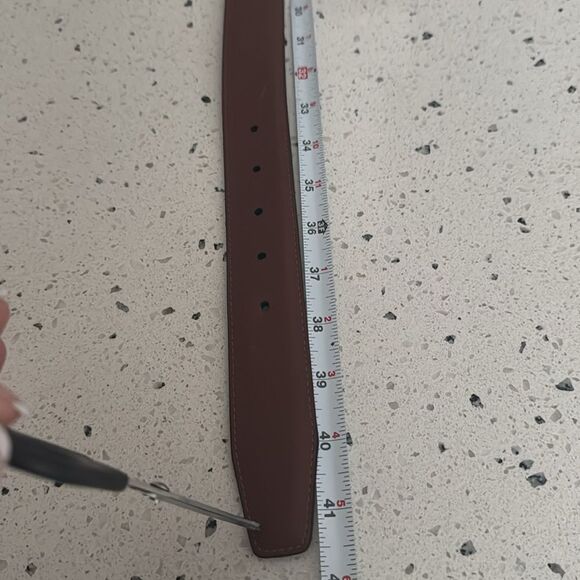 Daniel Cremieux Signature Men's Size 38 Brown Italian Leather Belt Solid Brass - Picture 7 of 12